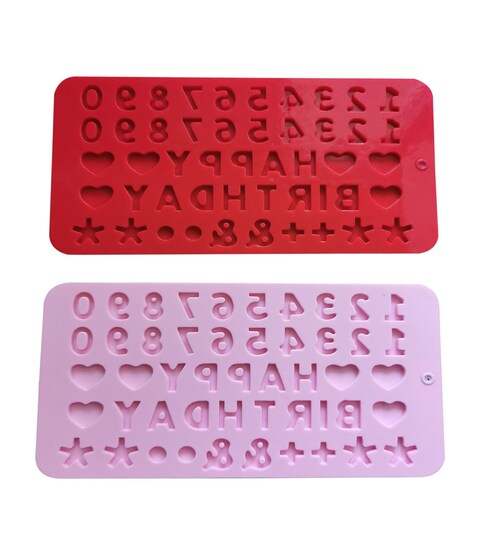 Silicone Chocolate Molds,Silicone Letter Mold and Number Chocolate Molds with Happy Birthday Cake Decorations Symbols