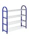Generic 4-Tier Shoe Rack Storage Organizer Blue/Silver 58cm