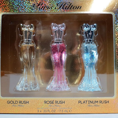Paris Hilton Gold Rush Women Eau De Parfum 7.5ml + Rose Rush 7.5ml + Platinum Rush 7.5ml Set