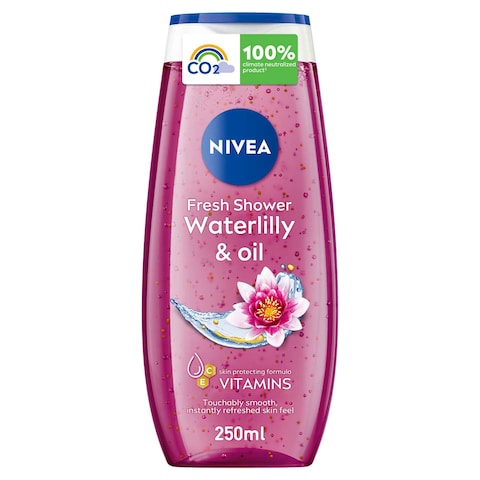 NIVEA Shower Gel Body Wash Waterlily &amp; Oil with Caring Oil Pearls and Waterlily Scent 250ml