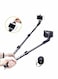 Yunteng Portable Selfie Stick With Bluetooth Remote And Mobile Holder Black