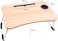 Generic Portable Anti-Slip Laptop Foldable Desk Computer Desks Foldable Laptop Notebook Lap Pc Folding Desk Table On Bed (Wood Color)