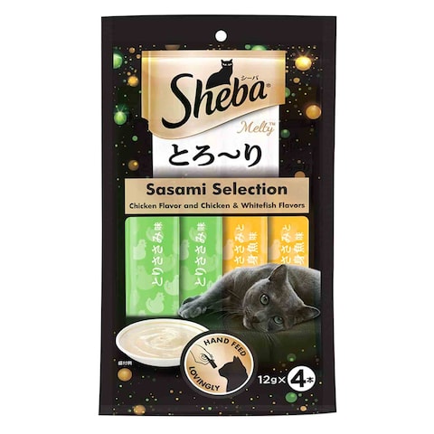 Buy Sheba Melty Mixed Creamy Treats With Chicken And Whitefish Cat Food 48g in Kuwait