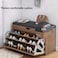 Paddia Household Space Saving Multi-Functional Shoe Storage Rack Cabinet With 3 Tier Adjustable Shelves (A-Black)