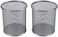 Generic Mesh Desktop Organizer Round Metal Pen Ruler Eyebrow Pencil Makeup Brush Cup Holder Home Office 2 Pcs (Purple)