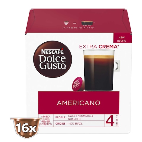 Buy Nescafe Dolce Gusto Cafe Americano Coffee Pods 128g in UAE