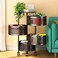 LIHAN  Round Rotating 4 Layer Kitchen Storage Black Shelf, Fruit and Vegetable Storage Basket, Kitchen Storage Rack Floor-Standing 4 Tier, Household Storage Rack for Kitchen Living Room Toilet