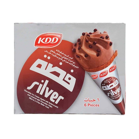 KDD Silver Chocolate Ice Cream Cones 100ml&times;6