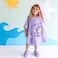 Milk&amp;Moo Kids Poncho and House Slippers Set Little Mermaid, Ultra Soft and Absorbent Fabric, %100 Cotton, Fun Princess Design, Suitable for 4-6 Year Old Children, Purple