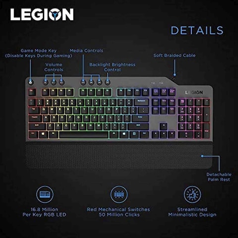 Lenovo Legion K500 RGB Mechanical Gaming Keyboard Black