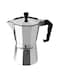 Generic 8-Angle Continental Moka Percolator Pot Silver/Black 9.2X9.2X19.5cm
