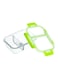 Royalford 2-Compartment Food Container Clear/Green 2X600ml