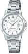 Casio - Stainless Steel Ladies Watch White Dial LTP-V004D-7BDF