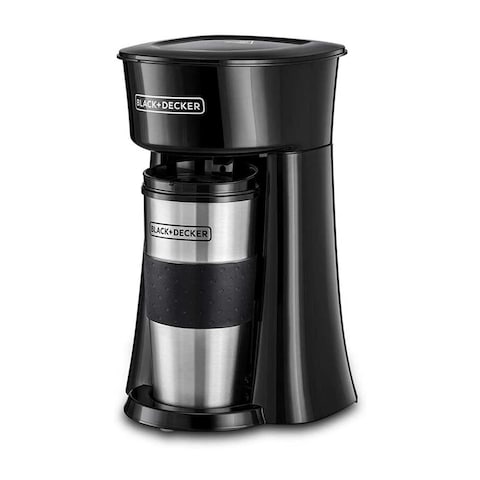 Black &amp; Decker Coffee Machine 650W - 360ml Travel Mug - Black - DCT10