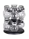 16-Piece Bulb Shape Spice Jar With Storage Rack Set Clear/Silver 6x6x8.3centimeter