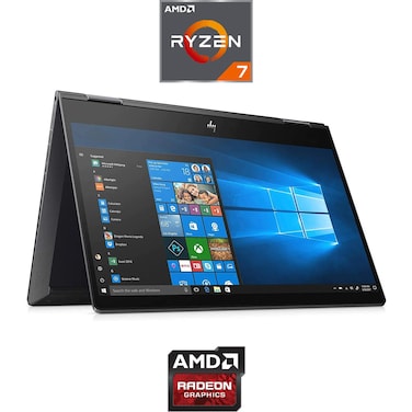 لابتوب ENVY x360-13-ay0004ne من اتش بي – أيه أم دي 7 4700U ، 15.6 بوصة كاملة الدقة، 16 جيجابايت رام، هارد 1 تيرابايت اس اس دي ، معالج رسومي من أيه أم دي، ويندوز 10 – أسود