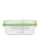Royalford Borosilicate Rectangular Glass Airtight Food Container Clear/Pink 0.65L