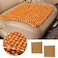 Big Wooden Beads Cushion Chair Pad Car Wooden Beads Cushion Grass Flower Pear Square 2 Pcs