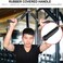 ULTIMAX V Rubber End Cable Machine Attachment Barbel Machine Cable Attachment Pro Grip Revolving Non Slip Handle Bar Pro Grip Revolving pull down Lat Bar-Silver, for Bicep Tricep