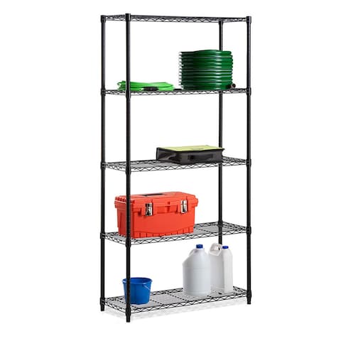 5-Tier Kitchen Storage Shelves Rack for Garage Office kitchen Black