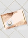 Lowha Decorative Acrylic Serving Tray With Gold Metal Handles And Light Color Design 20x30 cm