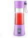 عصارة فواكه كهربائية صغيرة محمولة يو اس بي خلاط عصير سعة 380 مل، أرجواني