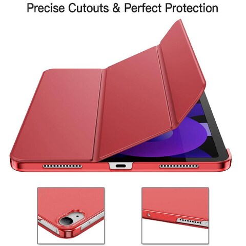 HYX Case For iPad 10th Gen (10.9-Inch, 2022 Model, 10th Generation), Slim Stand Hard Back Shell Cover with Auto Wake/Sleep (Red)
