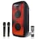 MediaCom MCI 727 Bluetooth Party Speaker with 2 Wireless Mics, Flaiming LED Light Design and Rechargeable Battery