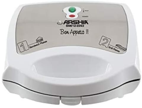 Arshia SM612 2 In 1 Sandwich Maker (W)(4Set/Ctn)