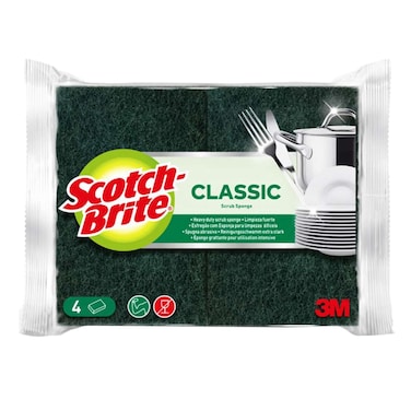 Scotch Brite Flat Dish Sponge 4 Pieces