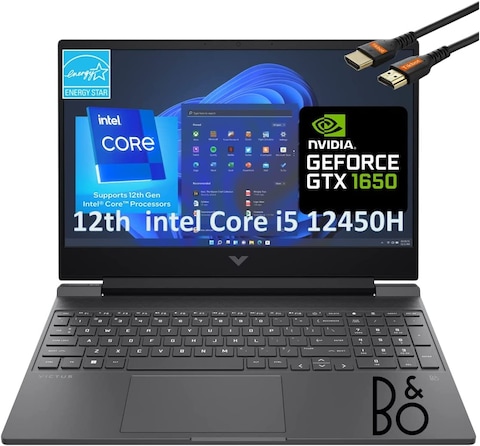 HP - Victus 15.6&quot; FHD 144Hz Gaming Laptop - Intel Core i5-12450H - NVIDIA GeForce GTX 1650 - HDMI 2.1 - Type-C - Mica Silver w/HDMI (8GB RAM   512GB PCIe SSD)