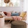 In House Round Decorative Linen Bean Bag - 90x40 cm - Brown