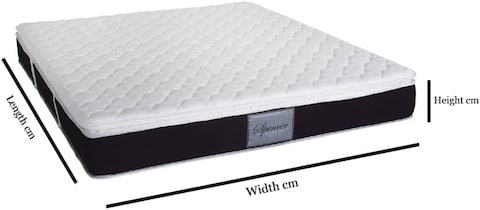 Galaxy Design Spencer Pillow Top Hybrid Latex Spring Mattress (Off-White) - Single Size ( L x W x H ) 190 x 90 x 26 Cm - 5 Years Warranty.