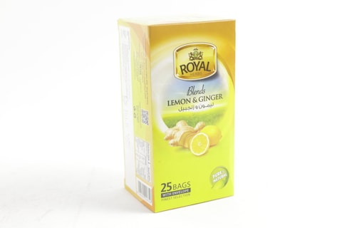 ROYAL LEMON &amp; GINGER ZITRONE &amp; INGWER 25TEA BAGS x1.5G