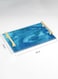 Lowha Decorative Acrylic Serving Tray With Gold Metal Handles And Dark Watercolor Vector Design 20x30 cm