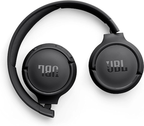JBL Tune 520BT Wireless On-Ear Headphones, Pure Bass Sound, 57H Battery With Speed Charge, Hands-Free Call + Voice Aware, Multi-Point Connection, Lightweight And Foldable, Black, JBLT520BTBLKEU