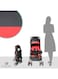 Moon Luxury Canopy Pair Twin Stroller With Removable Armrest Or Tray, Fire Red