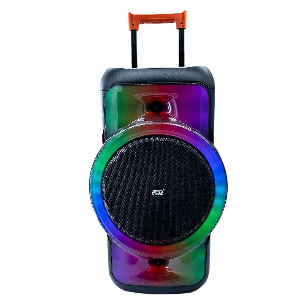 ASD-2493 ROCK 2000 Watts 12&quot; Trolley Speaker with Wireless Microphone, Disco Light &amp; Remote