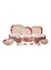 Royalford 64-Piece Melamine Dinner Set Red/Beige