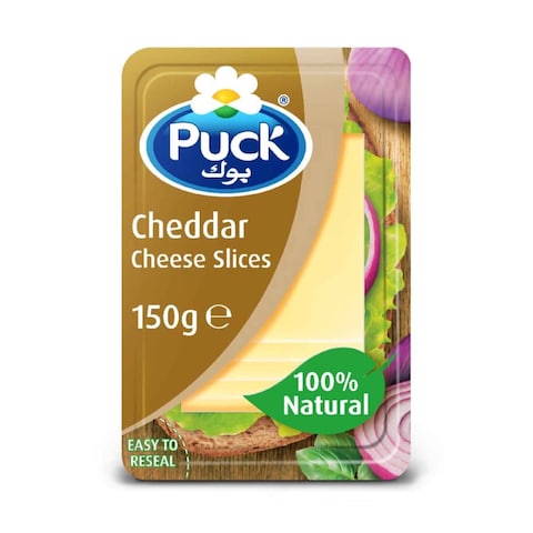 Puck Cheddar Natural Cheese Slices 150g