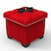 Eccentric Stool Cum End Table with Storage (Red)