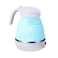 Generic-Blue EU Plug Mini Travel Winter Outdoor Portable Electric Kettle Foldable Kettles Food Grade Silicone Small Size Home Household Silicone Kettle Convenient Safe Quick Multipurpose Utility Tool