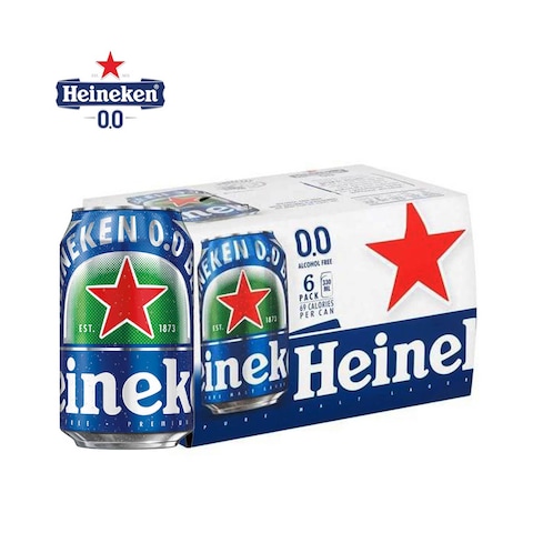 Heineken 0.0 Non Alcoholic Beer Can 330ml Pack of 6