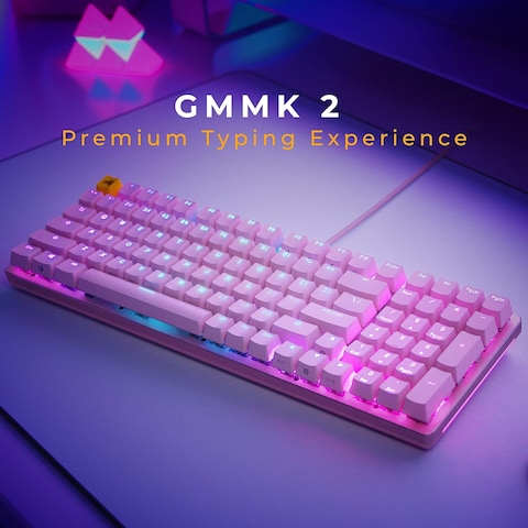 Glorious Gaming Keyboard - GMMK 2 - TKL Hot Swappable Mechanical Keyboard, Prebuilt, Red Switches, Wired, TKL Gaming Keyboard, Compact Keyboard - Full Size Keyboard (Pink Keyboard)