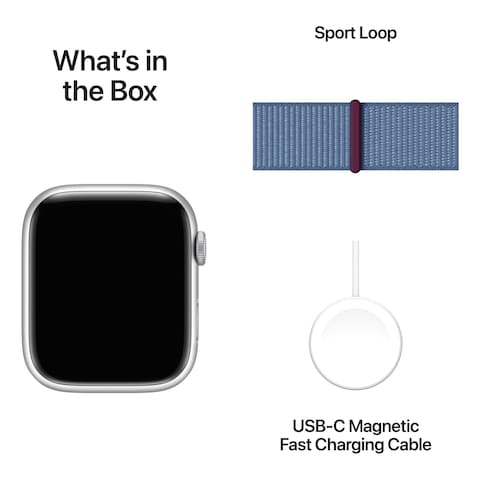 Apple Watch Series 9 LTE 45mm Silver Aluminium Winter Blue Sport Loop