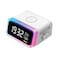 Remson Omni 15W Digital LED RGB Alarm Clock with Wireless Charger and Speaker &ndash; White