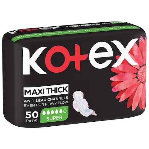 KOTEX MAXI PADS 3x SOFTER SUPER+WINGS 50PADS