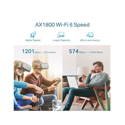 تي بي لينك موسع نطاق شبكة واي فاي - أبيض AX1800