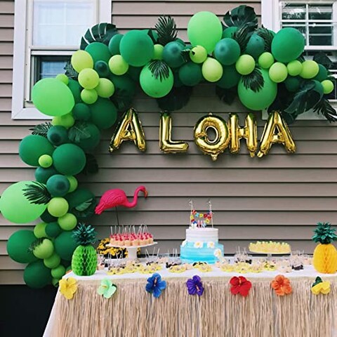 Soonlyn Jungle Balloons Latex Balloons 100 Pcs Green Forest Balloons Arch Garland Kit 10 Inches For Baby Shower Kids Birthday Party Photo Background