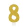 Unique Number 8 Glitter One Side Printed Candle